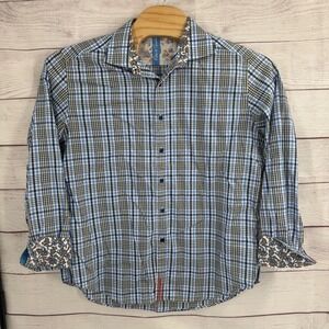 Robert Graham Shirt XL‎ Classic Fit Plaid Paisley Contrast Long Sleeve Button